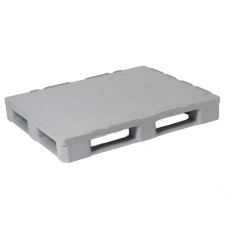 Palette plastique hygiénique 3 semelles à patins - 1200×1000×165 mm - Réf. SF1000HYG/3/7-BLEU
