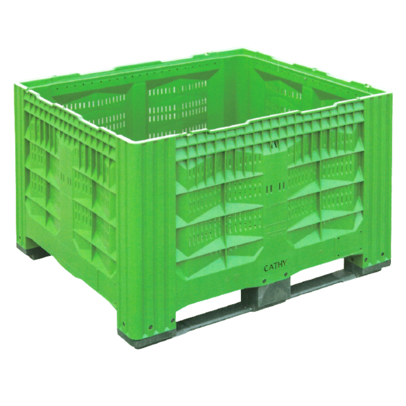 Caisse palette plastique ajourée 1200 x 1000 mm à 2 semelles – 690 litres