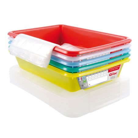 Bacs plats témoins alimentaires avec couvercle – lot de 5 – 3 ou 8 litres