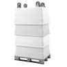 Bac grand volume double paroi sur roues à chapes inox – 310 ou 500 litres