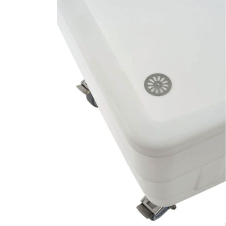 Bac grand volume double paroi sur roues à chapes inox – 310 ou 500 litres