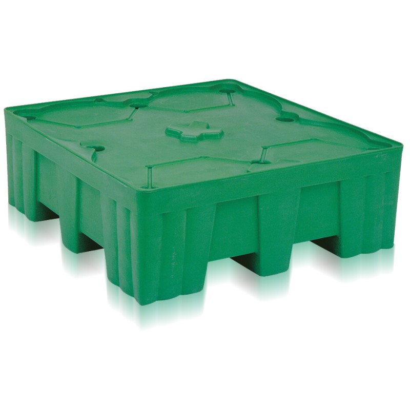 Palette en plastique rétention 4 fûts 450 litres VSA07 Palette en plastique rétention 4 fûts 450 litres VSA07